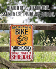 Load image into Gallery viewer, Mountain Bike Parking - Metal Sign: 8 x 12

