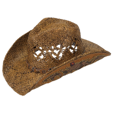 Load image into Gallery viewer, Peter Grimm - Jarales Straw Western Drifter Cowboy Hat: Brown
