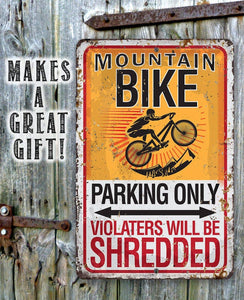 Mountain Bike Parking - Metal Sign: 8 x 12