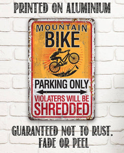 Mountain Bike Parking - Metal Sign: 8 x 12