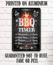 Load image into Gallery viewer, Barbecue Timer - Metal Sign: 8 x 12

