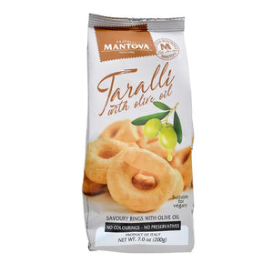 Fine Italian Food - Mantova Taralli with Olive Oil, 7 oz.