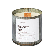 Load image into Gallery viewer, Fraser Fir Wood Wick Rustic Farmhouse Soy Candle: 10oz
