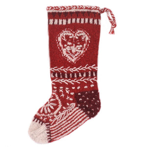 Lost Horizons Knitwear    (f.k.a.Laundromat) - Folk Heart - wool knit Christmas stocking