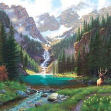 Load image into Gallery viewer, Elk at the Waterfall 1000 pc Puzzle

