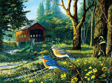 Load image into Gallery viewer, Sleepy Hollow Blue Birds 1000 pc Puzzle
