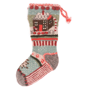 Lost Horizons Knitwear    (f.k.a.Laundromat) - Gingerbread House - wool knit Christmas stocking