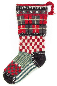 Lost Horizons Knitwear    (f.k.a.Laundromat) - Tartan - wool knit Christmas stocking