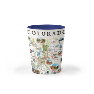Colorado State Map Ceramic Shot Glass - 1.5 oz